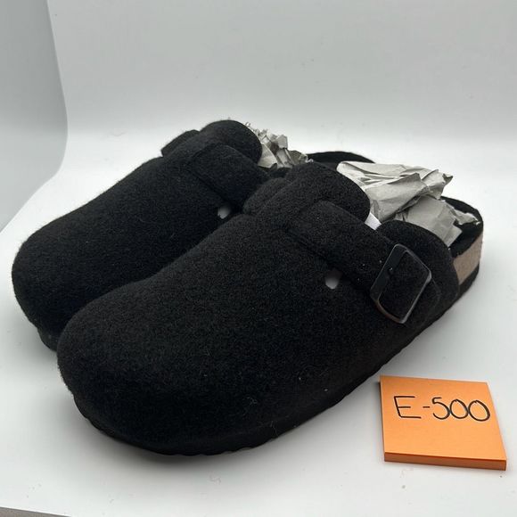 CUSHIONAIRE Womens Clog 7 BLACK WOOL - Picture 3 of 7